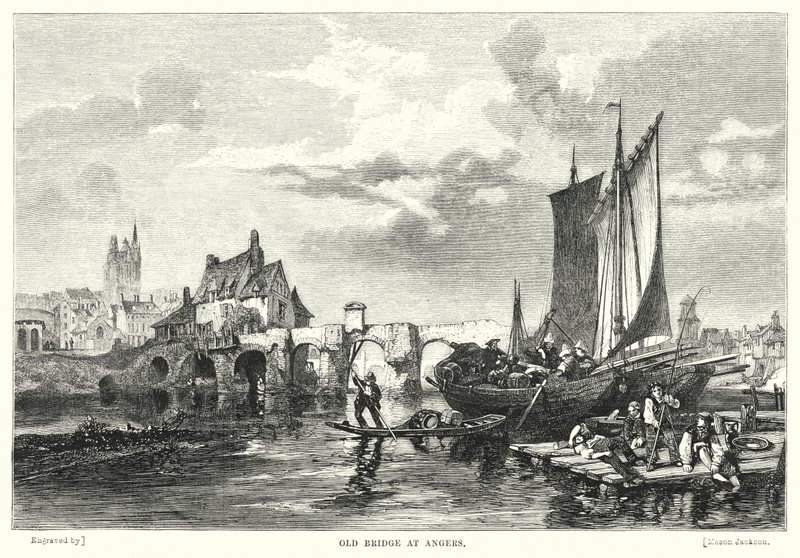 Old Bridge at Angers by English School
