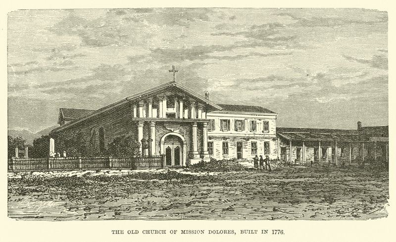Old Church of Mission Dolores, built in 1776 by English School