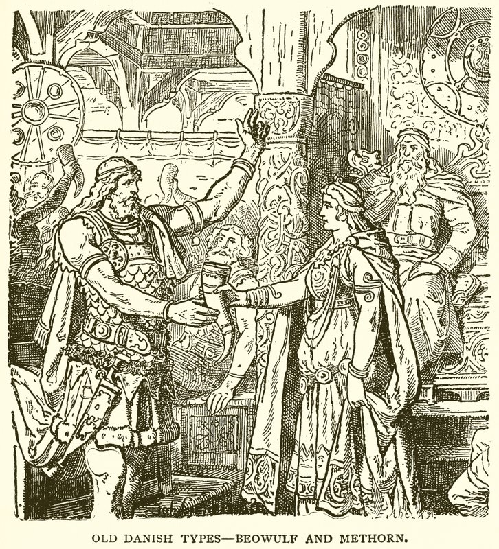 Old Danish Types--Beowulf and Methorn by English School