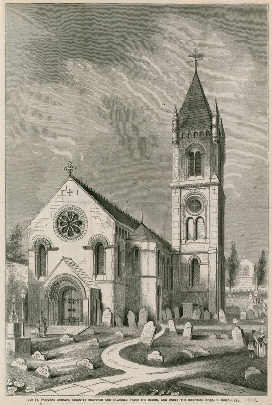 Old St Pancras Church, London, recently restored and enlarged by English School