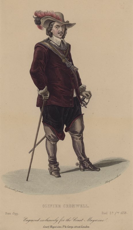 Oliver Cromwell, English Soldier and Politician (engraving) by English School