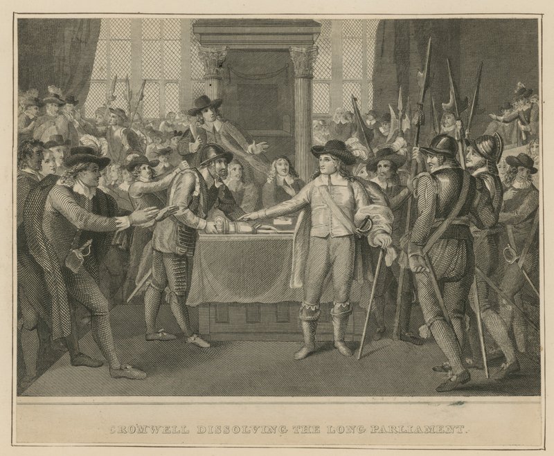 Oliver Cromwell Dissolves the Long Parliament by English School