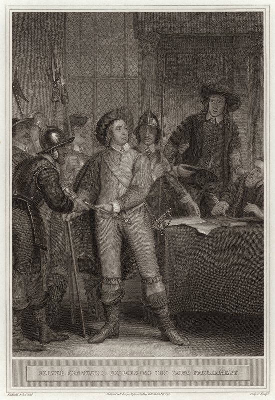 Oliver Cromwell Dissolving the Long Parliament by English School
