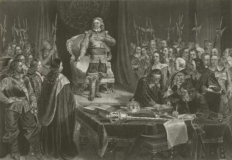 Oliver Cromwell Refusing the Crown of England, 1657 by English School