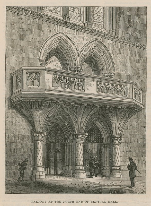 Opening of the Royal Courts of Justice: Balcony at the North End of Central Hall by English School