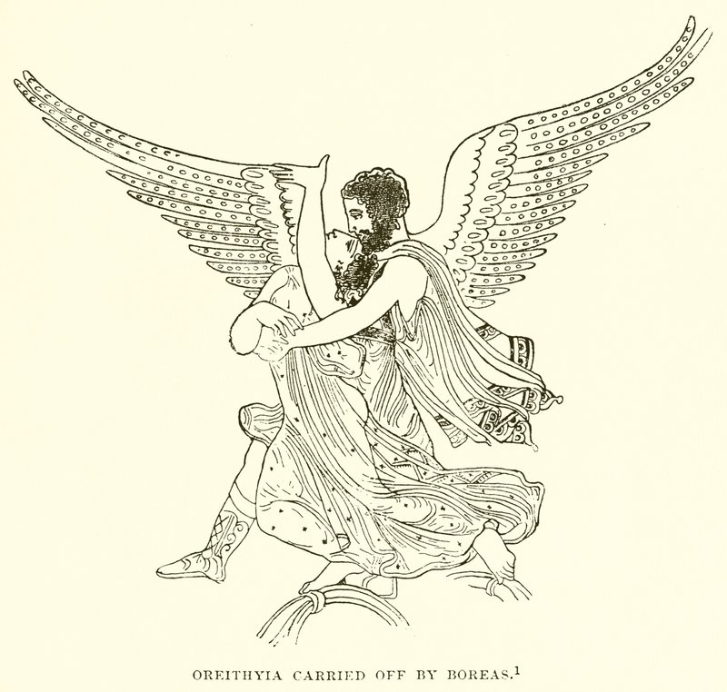 Oreithyia carried off by Boreas by English School