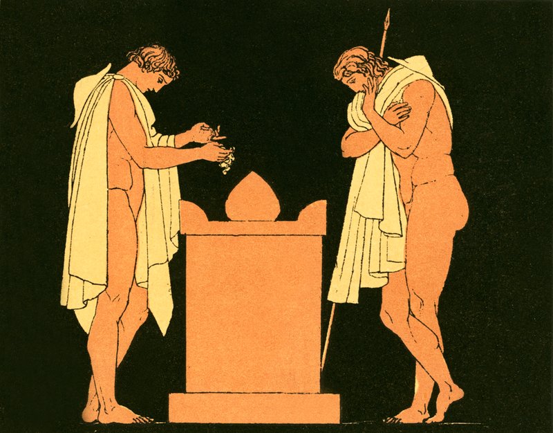 Orestes at the tomb of his father by English School