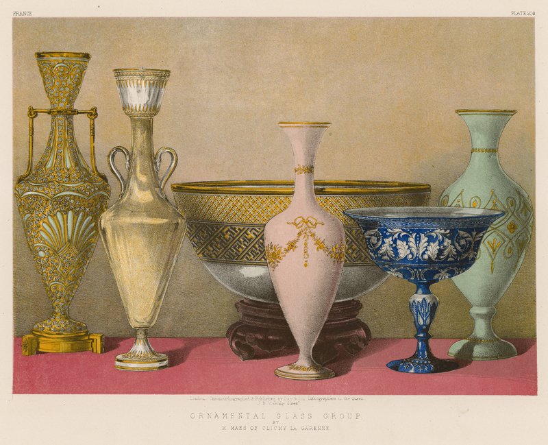 Ornamental Glass Group by English School
