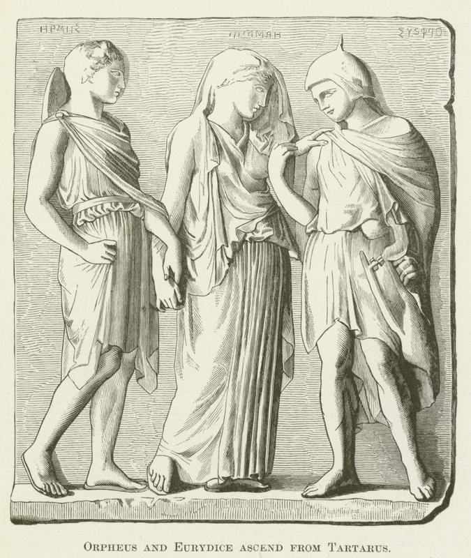 Orpheus and Eurydice Ascend from Tartarus by English School