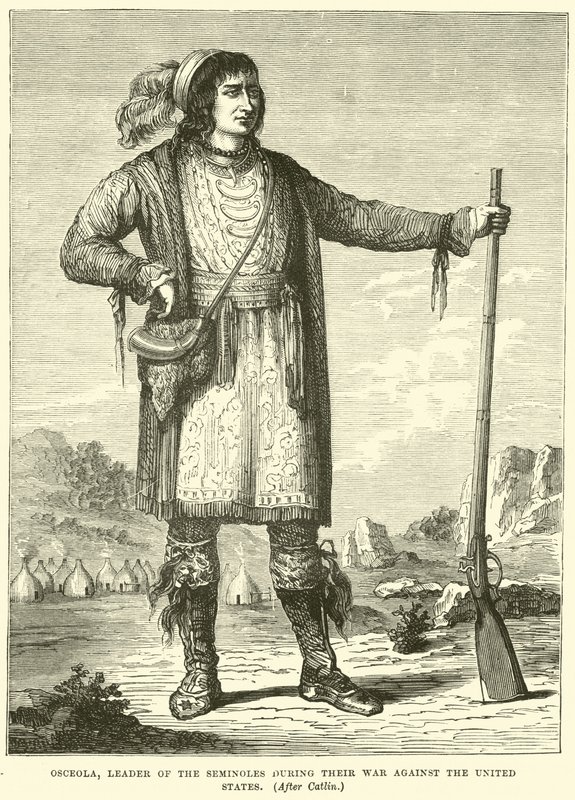Osceola, Leader of the Seminoles during their war against the United States by English School