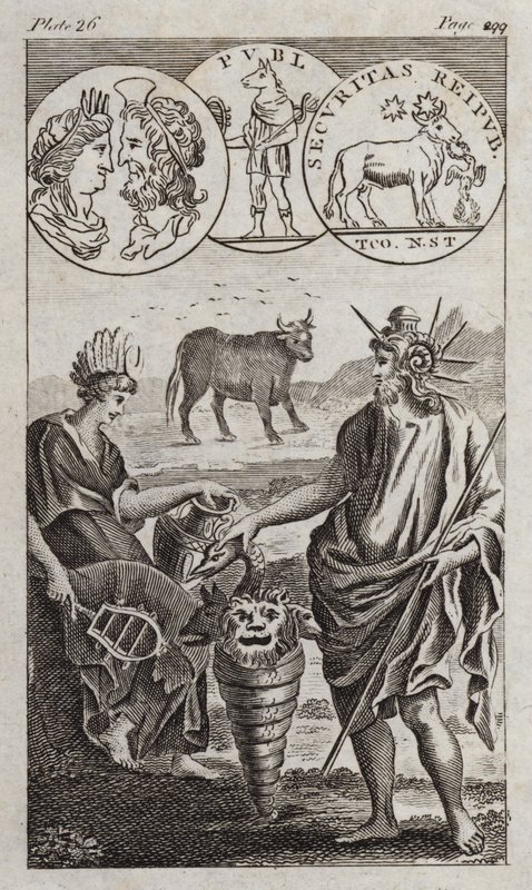 Osiris, Apis, Serapis (engraving) by English School