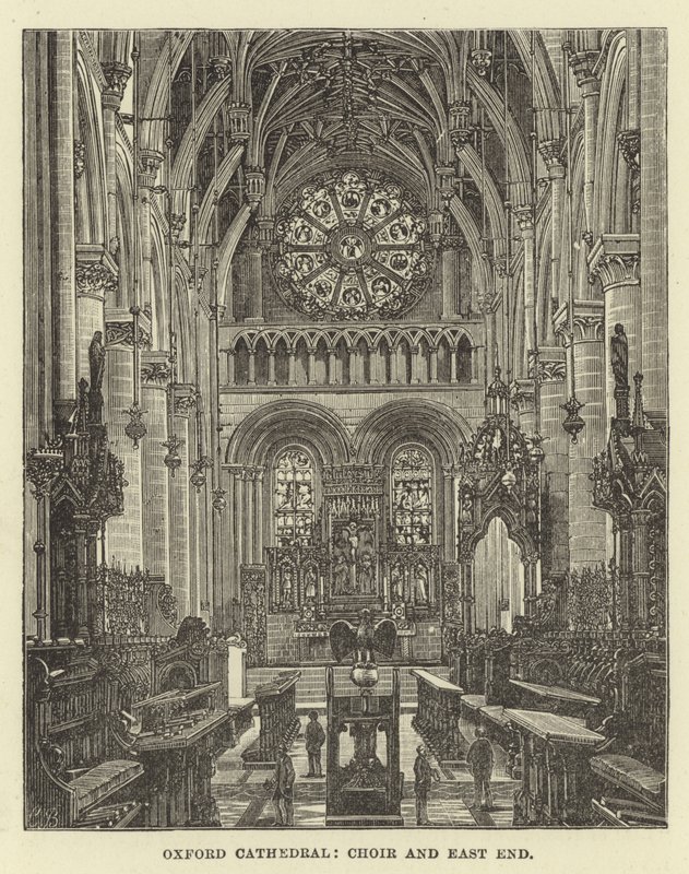 Oxford Cathedral, Choir and East End by English School