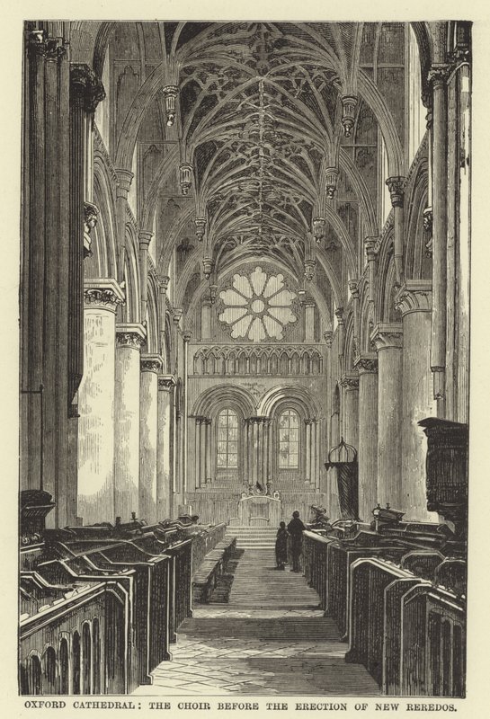 Oxford Cathedral, the Choir Before the Erection of New Reredos by English School