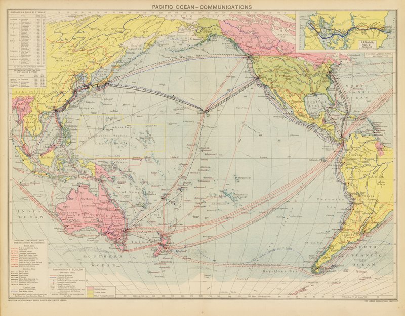 Pacific Ocean, Communications by English School