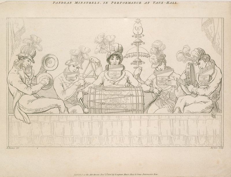 Padean Minstrels in performance at Vauxhall Gardens, London by English School