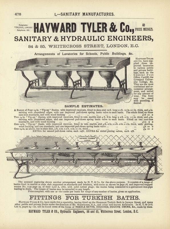 Page from The Architects, Surveyors and Engineers Compendium 1892 by English School