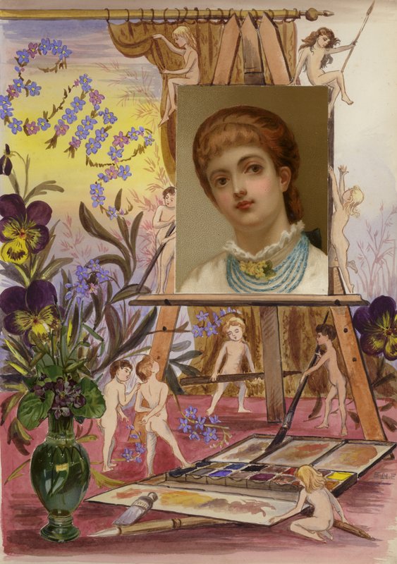 Page from late Victorian scrapbook by English School