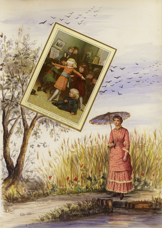 Page from late Victorian scrapbook by English School