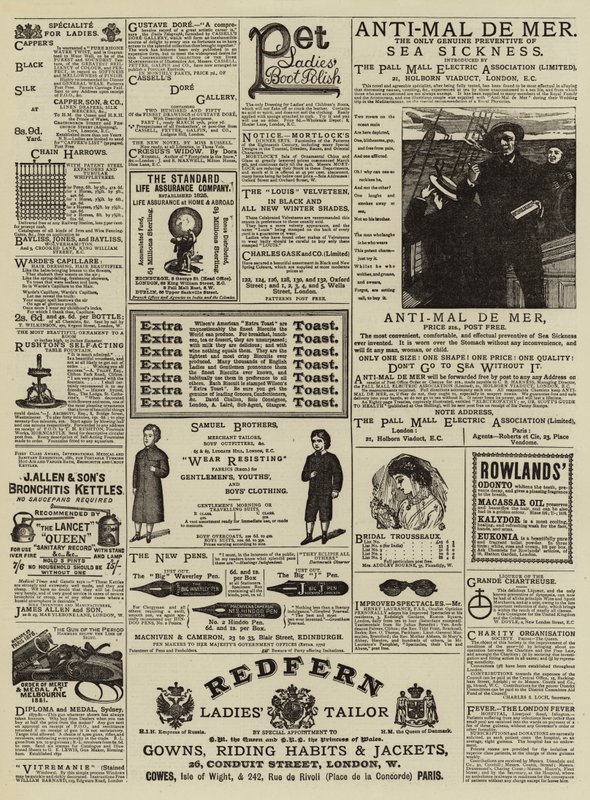 Page of Advertisements by English School