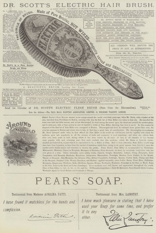 Page of Advertisements by English School