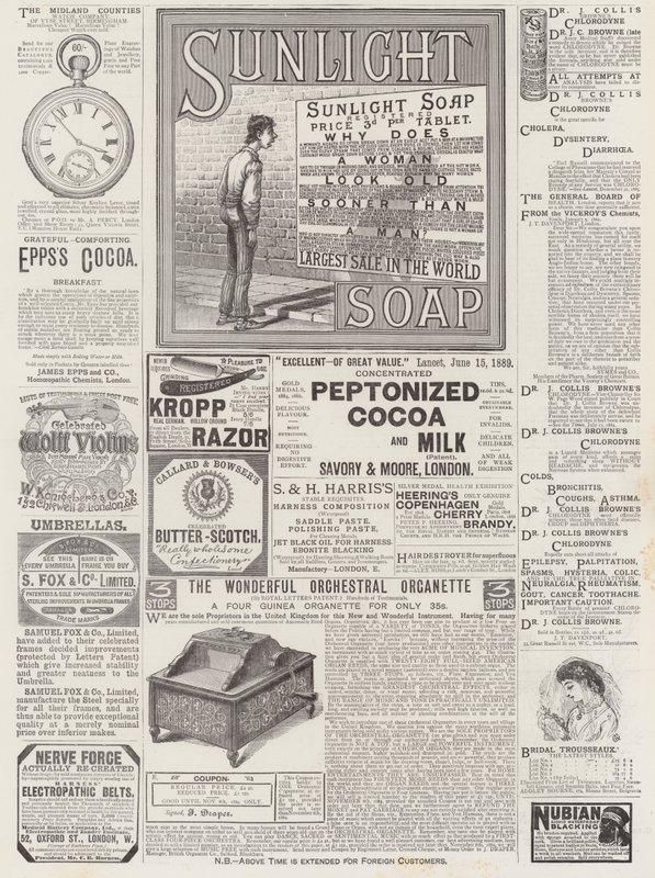 Page of Advertisements by English School