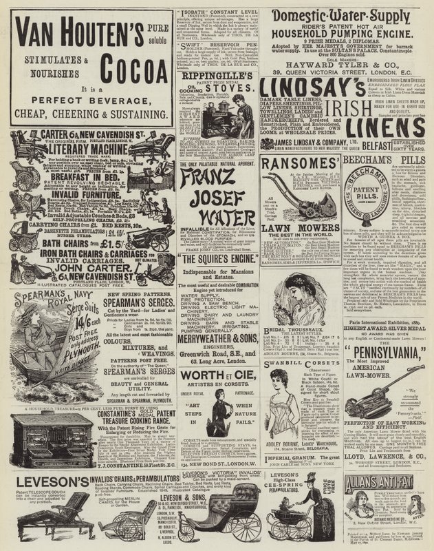 Page of Advertisements by English School