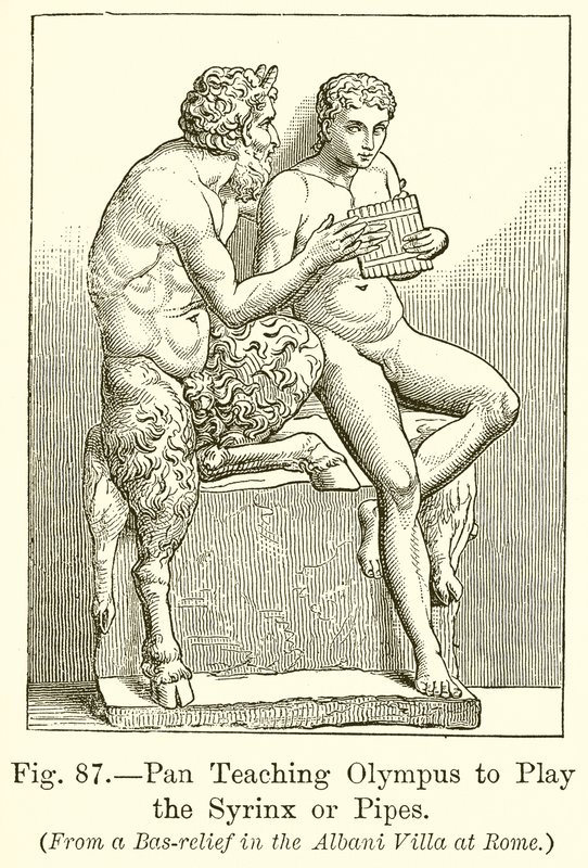 Pan Teaching Olympus to Play the Syrinx or Pipes by English School