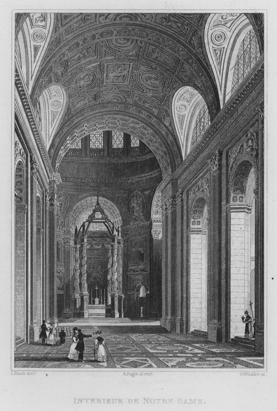 Paris, Interieur De Notre Dame by English School