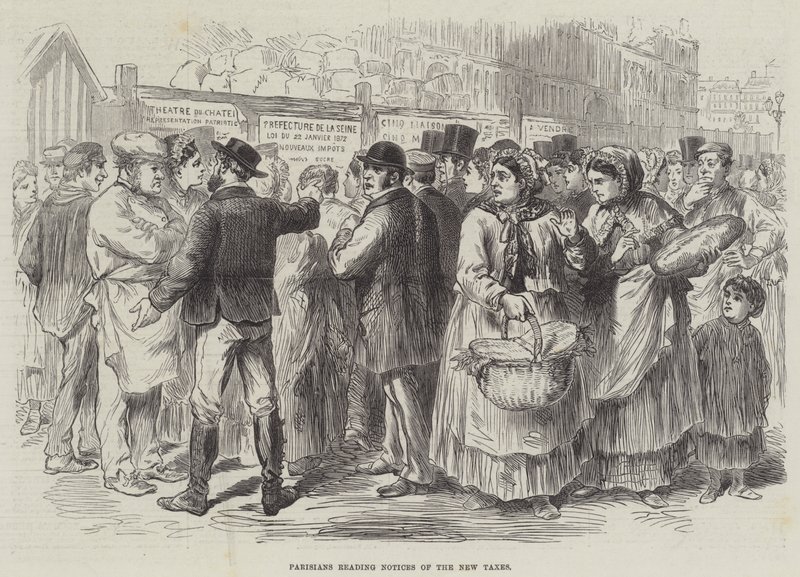 Parisians reading Notices of the New Taxes by English School