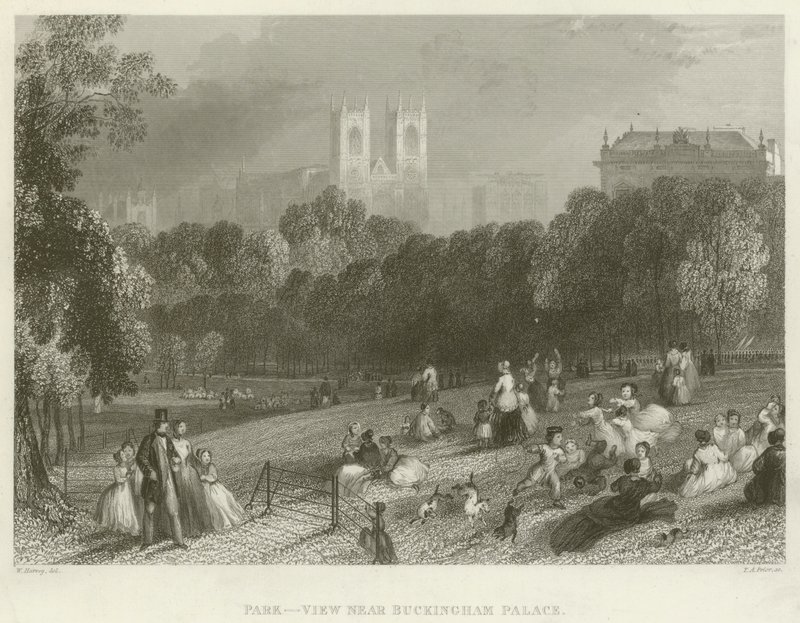 Park, view near Buckingham Palace by English School