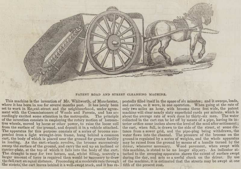 Patent Road and Street Cleansing Machine by English School
