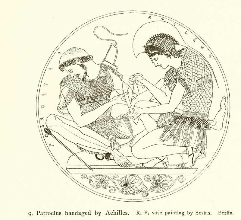 Patroclus Bandaged by Achilles by English School