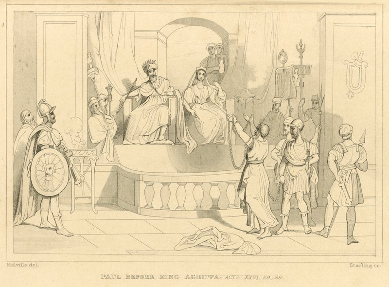 Paul before King Agrippa, Acts XXVI, 28, 29 by English School