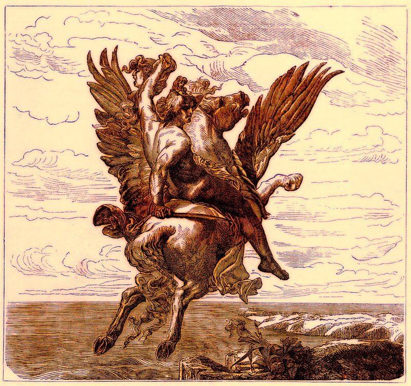 Perseus on the Winged Horse Pegasus, with Medusa