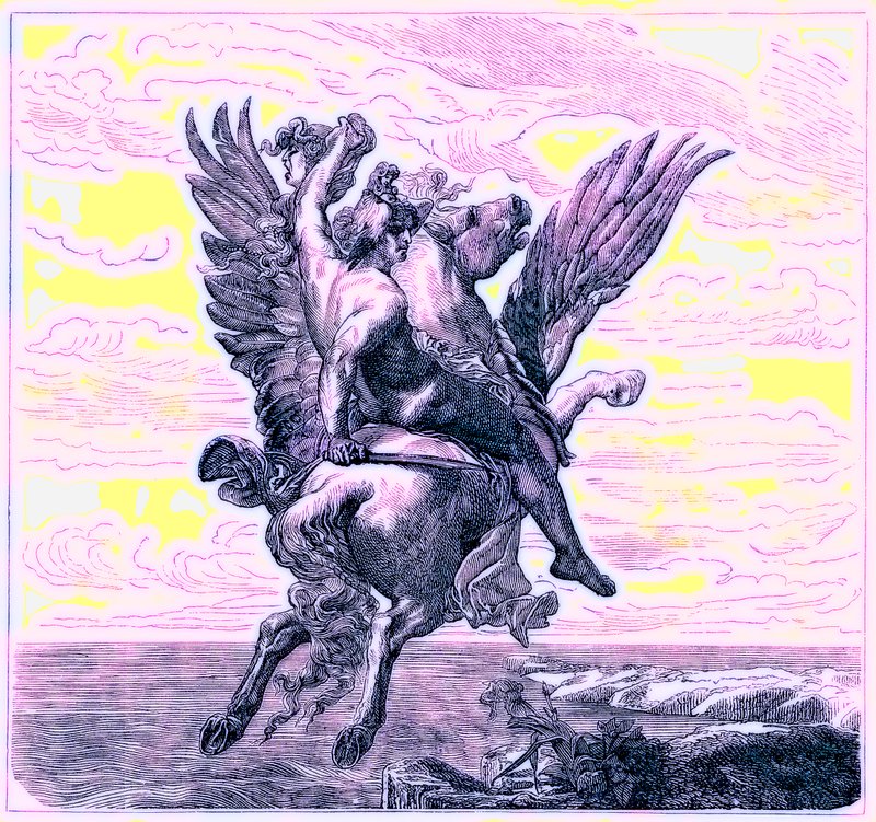 Perseus on the Winged Horse Pegasus, with Medusa