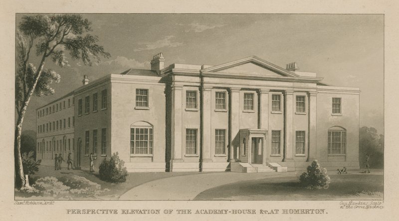 Perspective Elevation of the Academy House at Homerton by English School