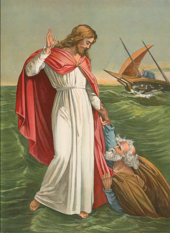 Peter Walking on the Sea by English School