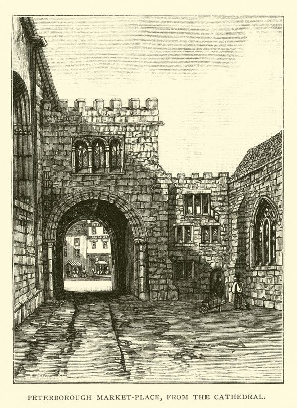 Peterborough Market-Place, from the Cathedral by English School