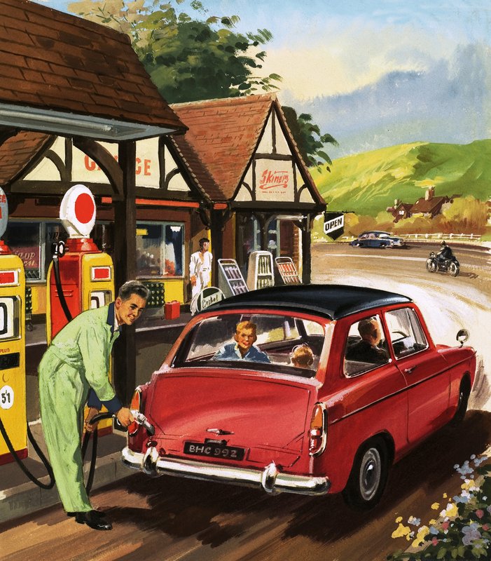 Petrol pump attendant by English School