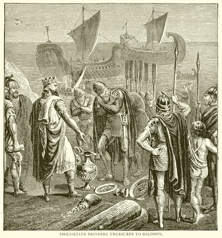 Phoenicians bringing Treasures to Solomon by English School