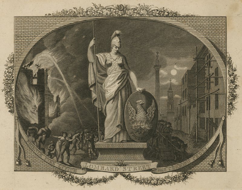 Phoenix Company; Fire Office, Lombard Street and Charing Cross, London by English School