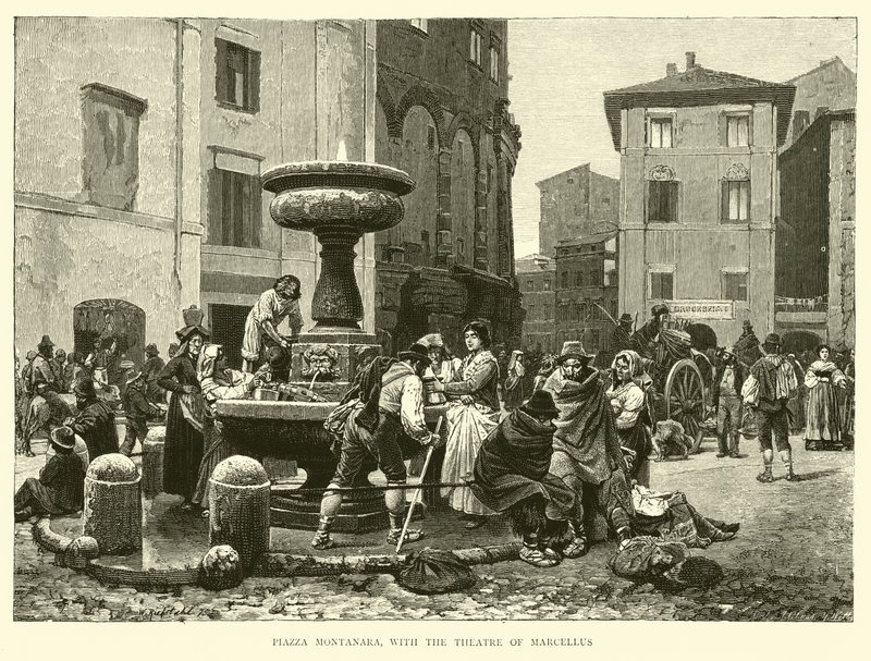 Piazza Montanara, with the Theatre of Marcellus by English School