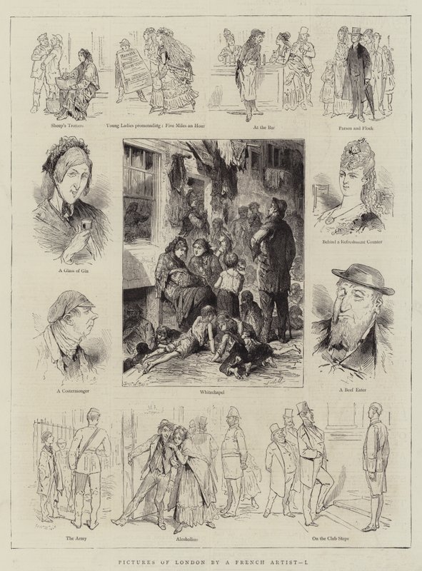 Pictures of London by a French Artist, I (engraving) by English School