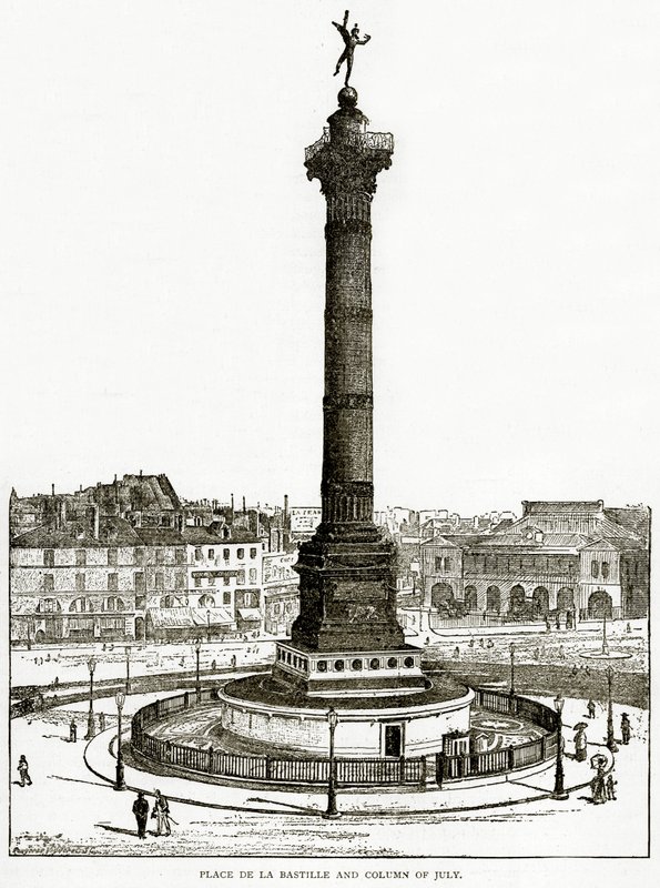 Place de la Bastille and Column of July by English School