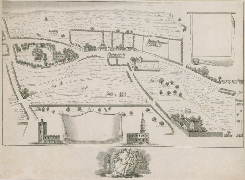 Plan of north west suburbs of London around St Giles in the Fields by English School