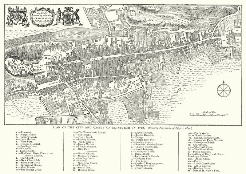 Plan of the City and Castle of Edinburgh in 1742 by English School
