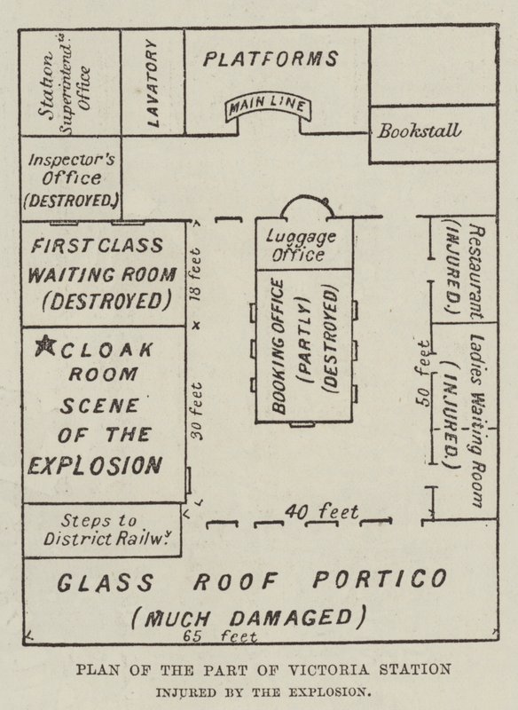 Plan of the Part of Victoria Station injured by the Explosion by English School