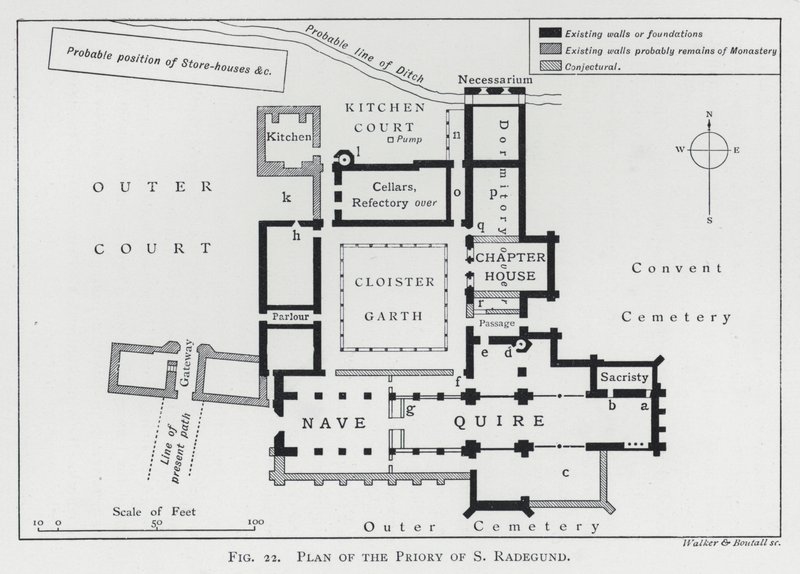 Plan of the Priory of S Radegund by English School