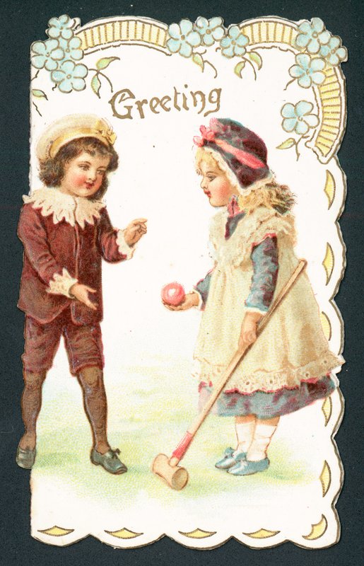 Playing croquet by English School