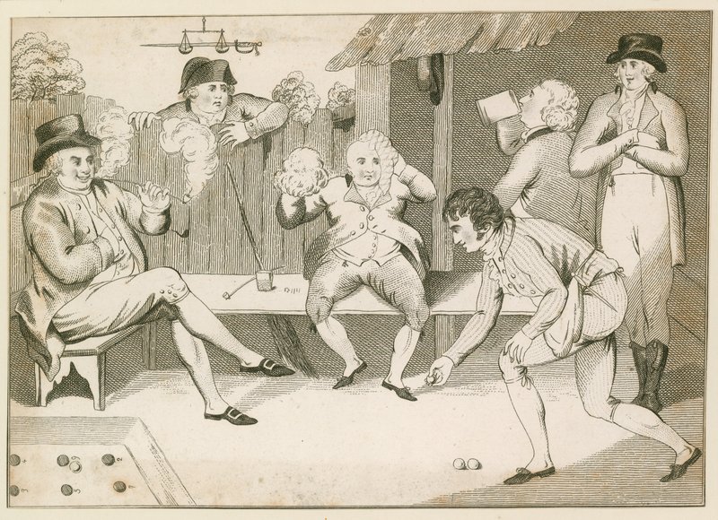 Playing a Ball Game, 18th Century by English School